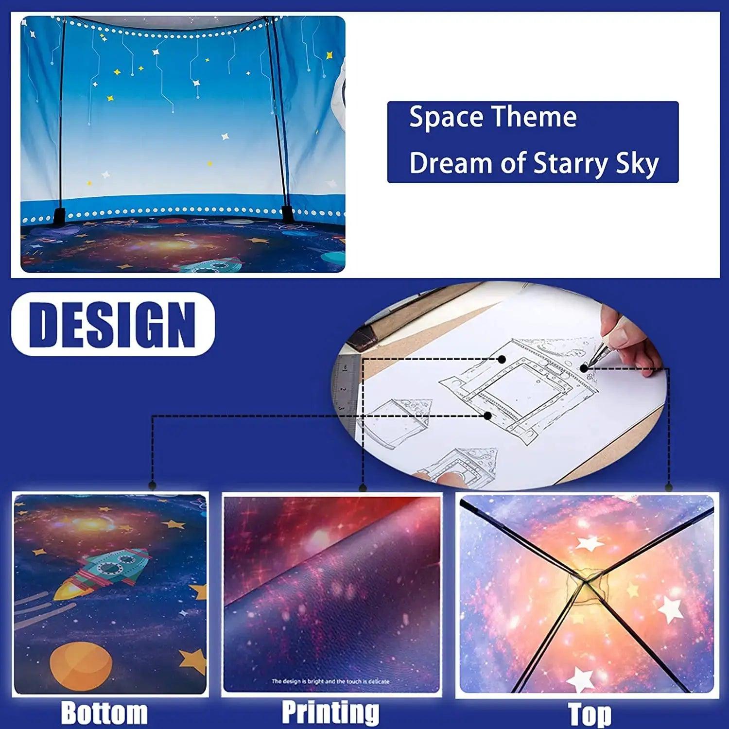  Rocket Ship Kids Pop Up Tent Indoor Outdoor Soft Foldable -  ToylandEU™