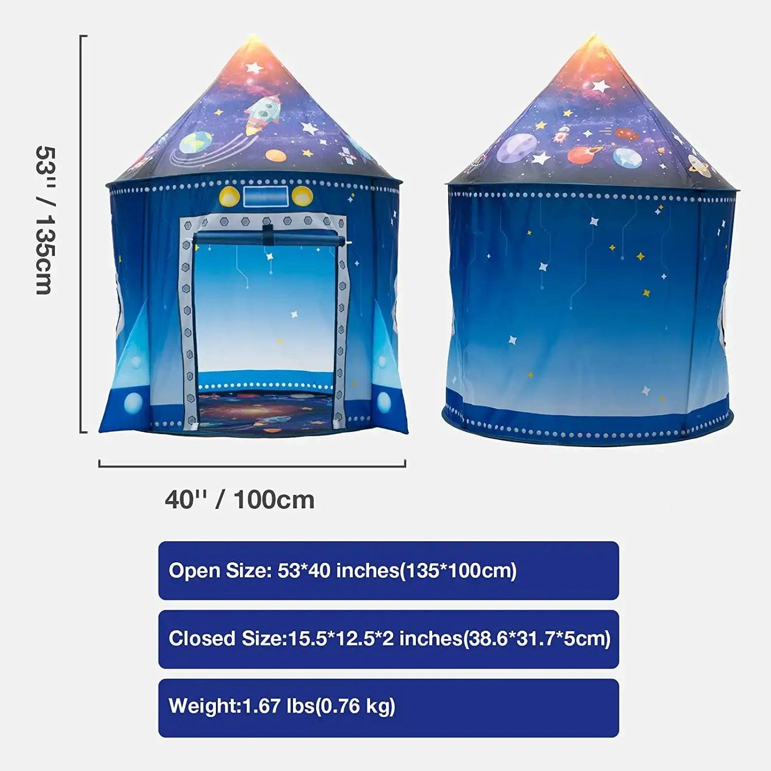  Rocket Ship Kids Pop Up Tent Indoor Outdoor Soft Foldable -  ToylandEU™