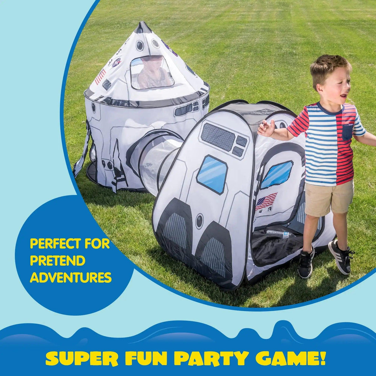 Rocket Ship Play Tent Set| Tunnel Included | Toylandeu