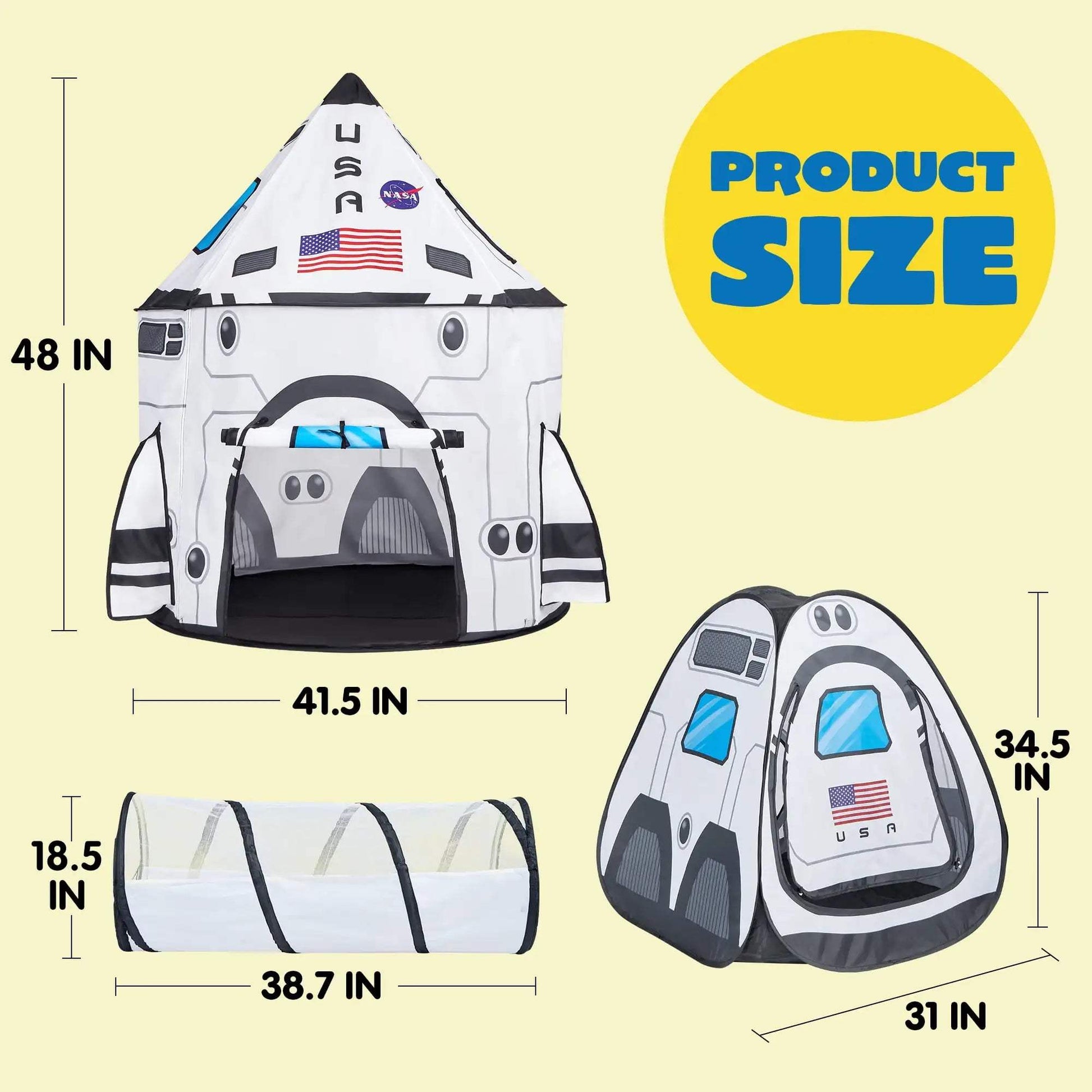  Rocket Ship Pop Up Play Tent Set Three Piece Fun -  ToylandEU™