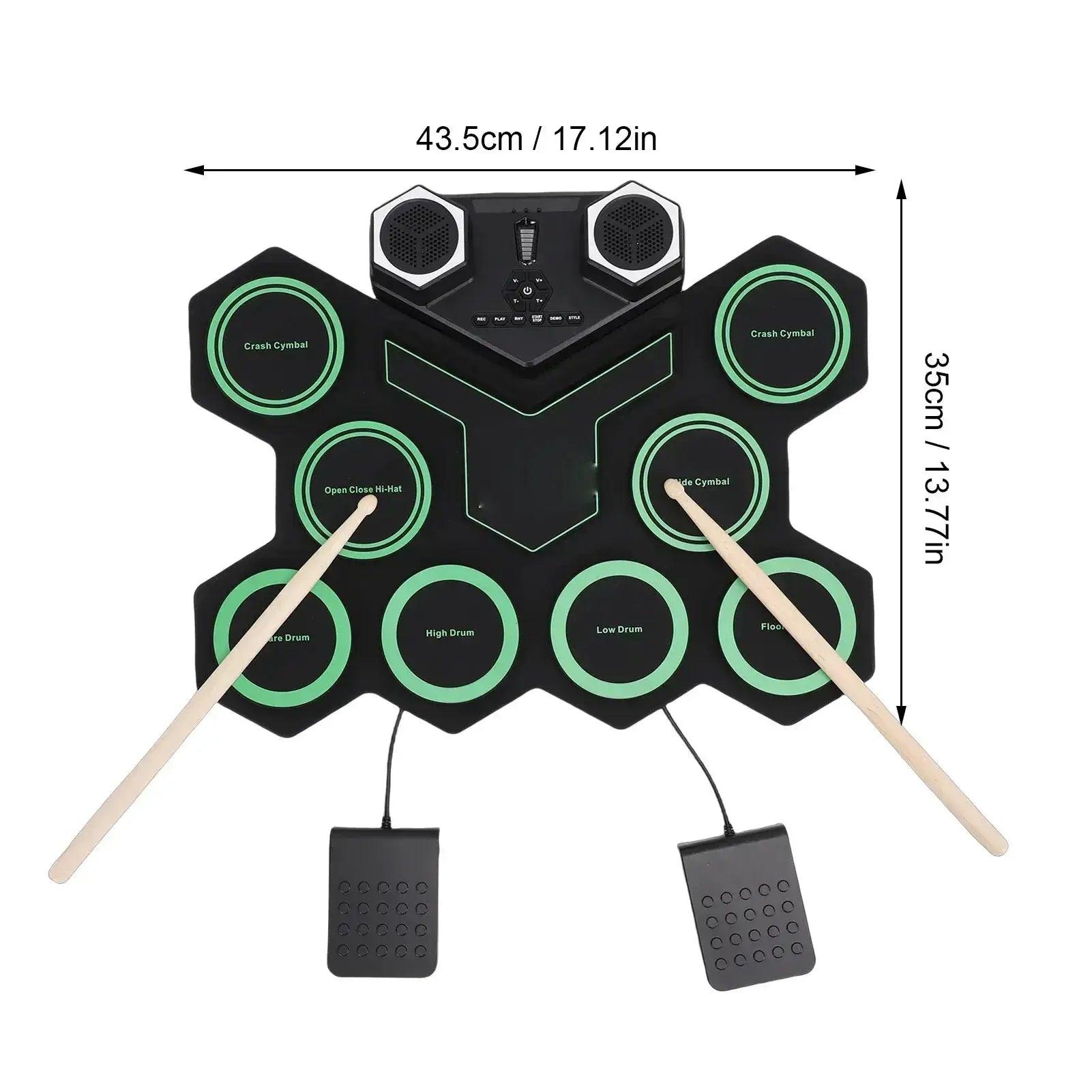  Roll Up Bluetooth Portable Electronic Drum Set Led -  ToylandEU™