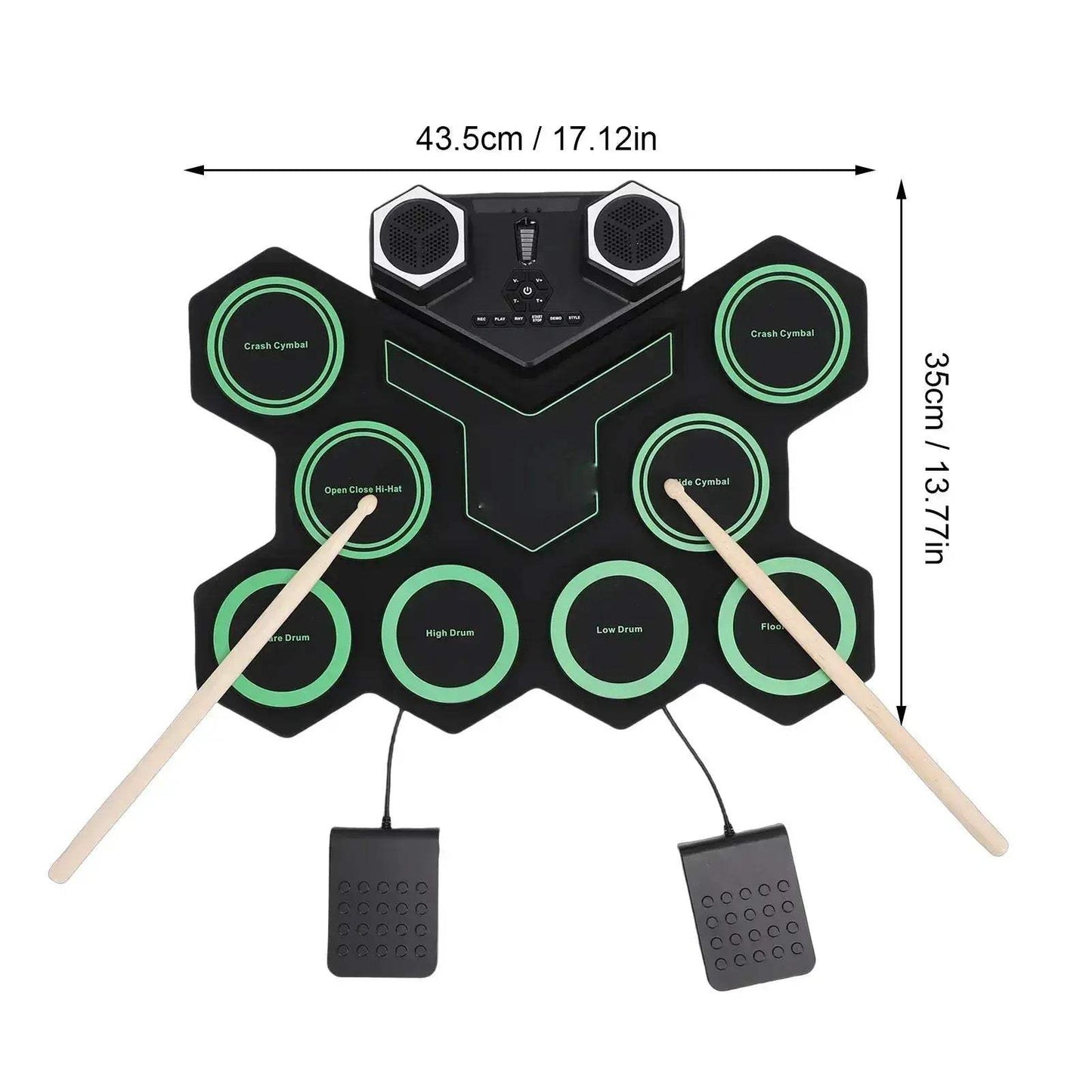 Roll Up Bluetooth Portable Electronic Drum Set With Led Lights - ToylandEU