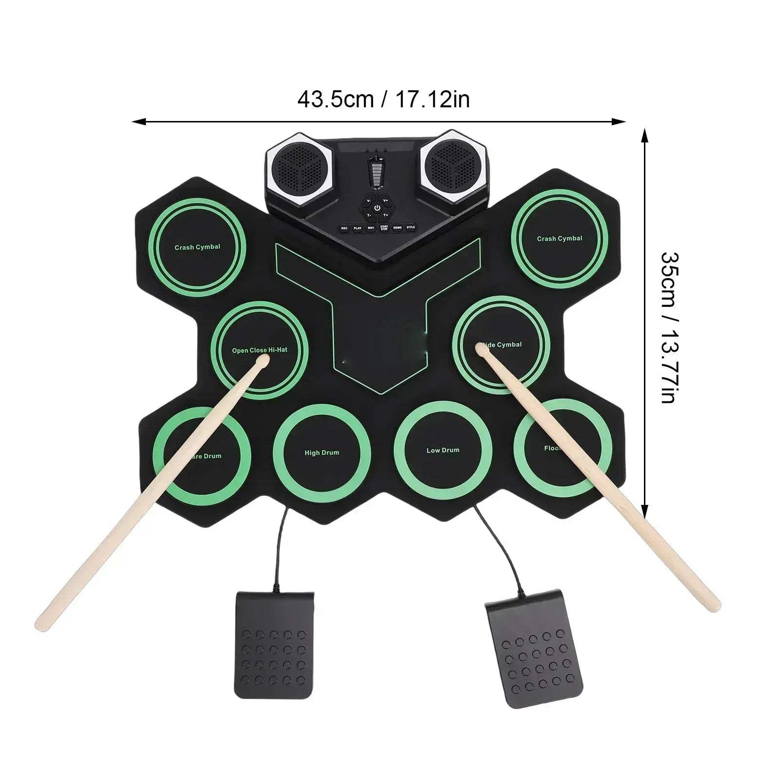 Roll Up Bluetooth Portable Electronic Drum Set With Led Lights - ToylandEU
