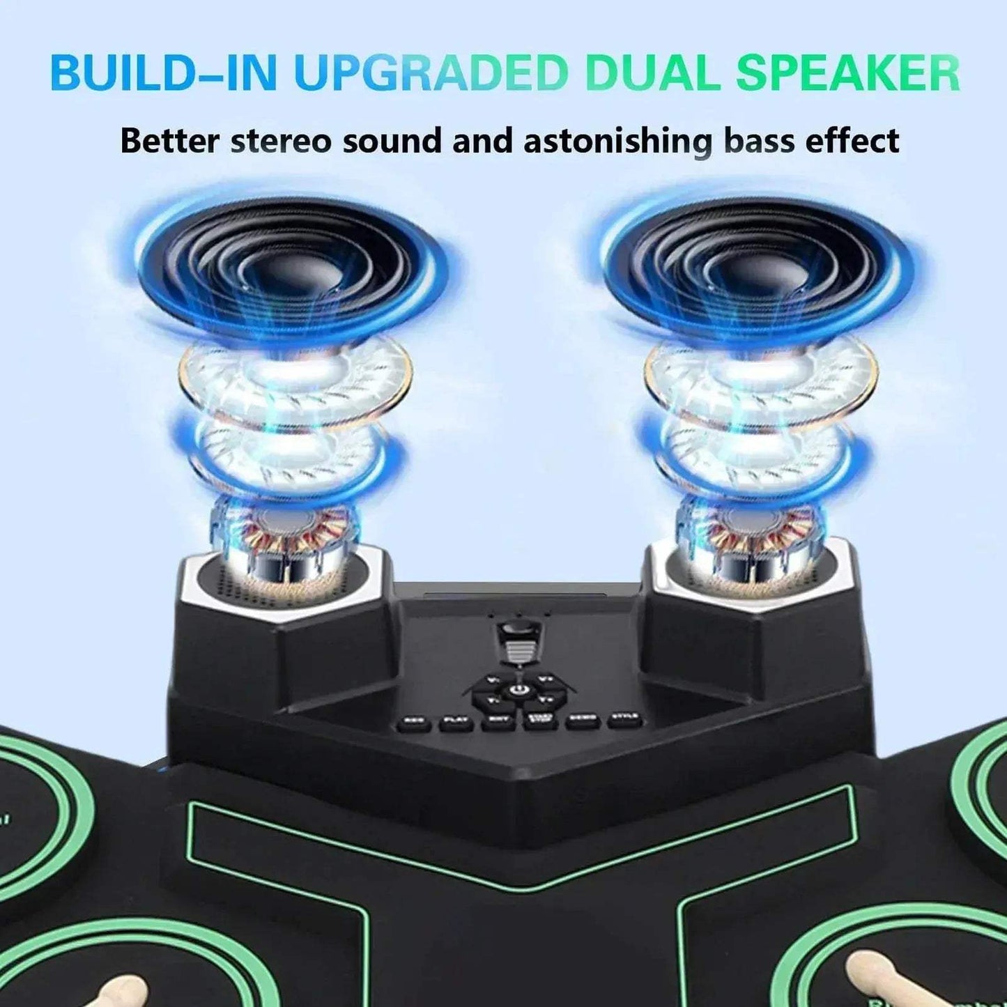Roll Up Bluetooth Portable Electronic Drum Set With Led Lights - ToylandEU
