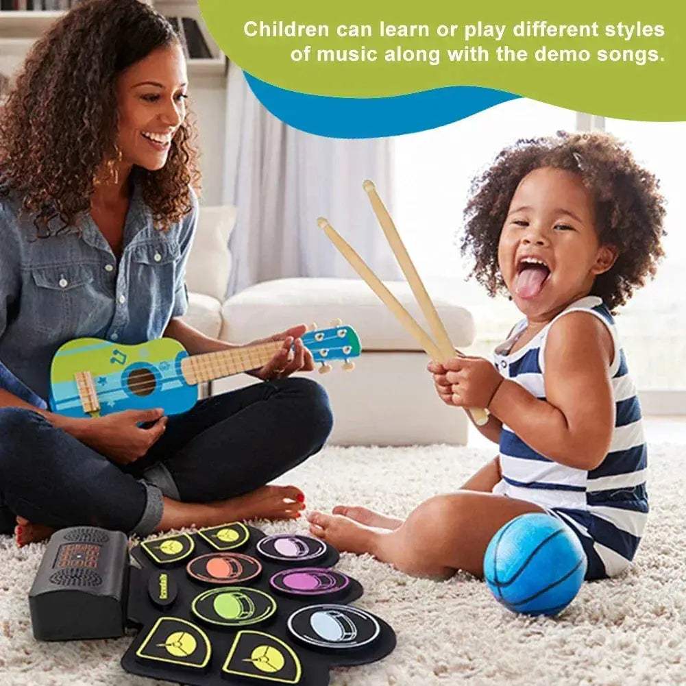 Roll Up Electronic Drum Set With 9 Pads And Pedals - ToylandEU