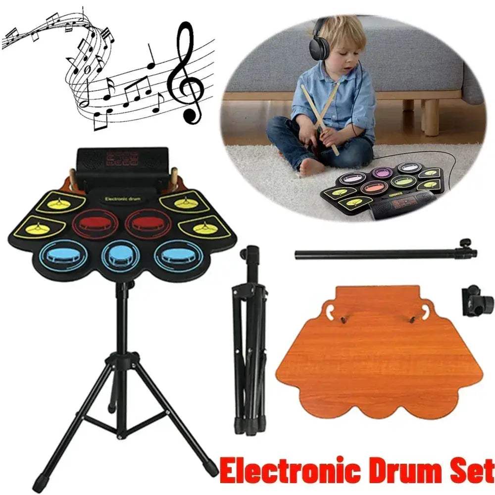 Roll Up Electronic Drum Set With 9 Pads And Pedals - ToylandEU