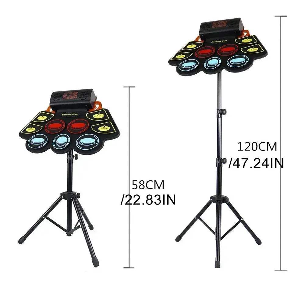 Roll Up Electronic Drum Set With 9 Pads And Pedals - ToylandEU
