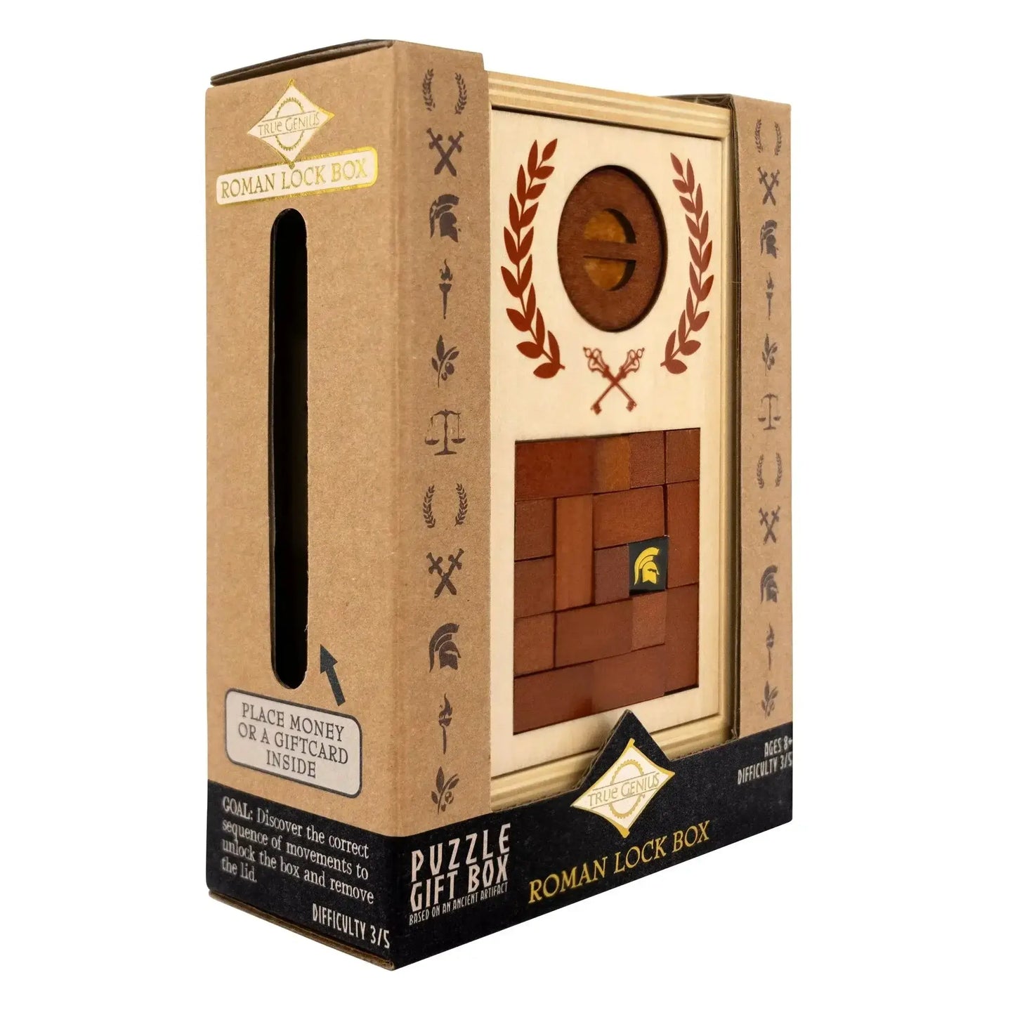 Roman Lock Box Puzzle Gift Box With Hidden Cash Slot - ToylandEU