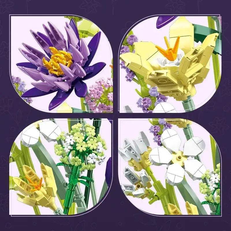 Romantic Flower Bouquet Building Blocks For Creative Desktop Decor - ToylandEU