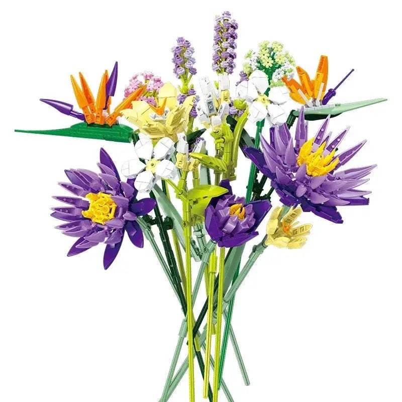 Romantic Flower Bouquet Building Blocks For Creative Desktop Decor - ToylandEU