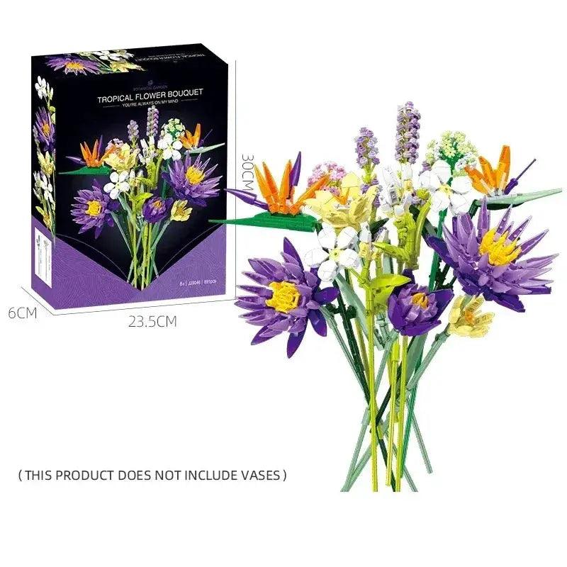  Romantic Flower Bouquet Building Blocks For Desk Art -  ToylandEU™