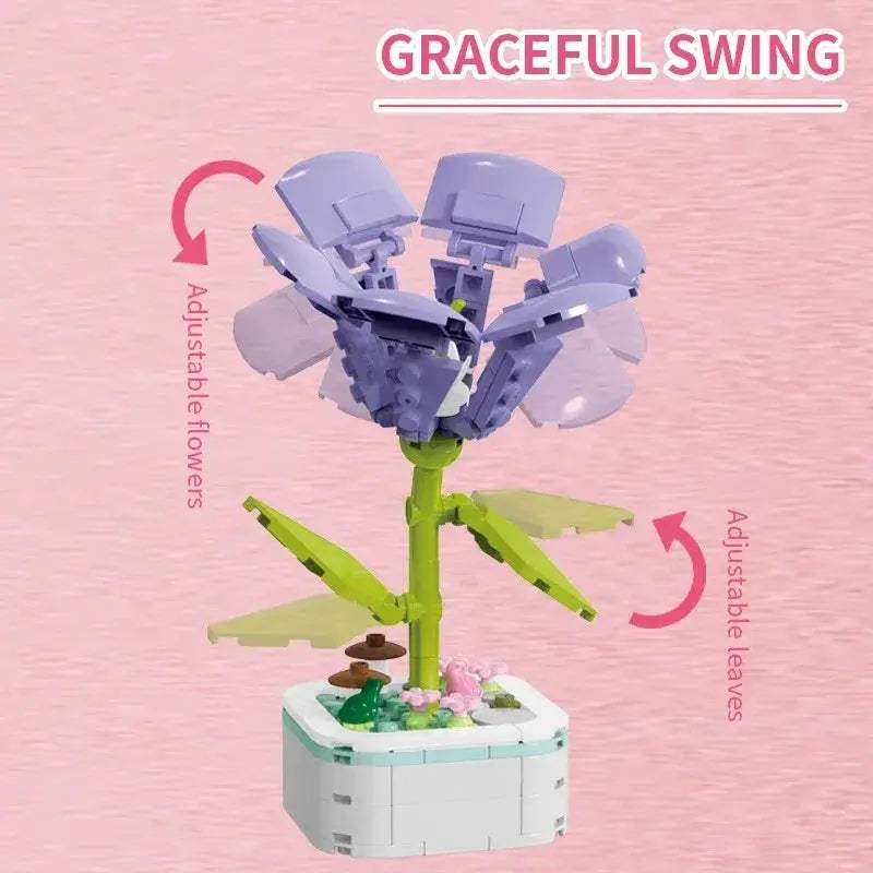 Romantic Flower Bouquet Building Blocks Set Sunflower Tulip Desktop Decor - ToylandEU