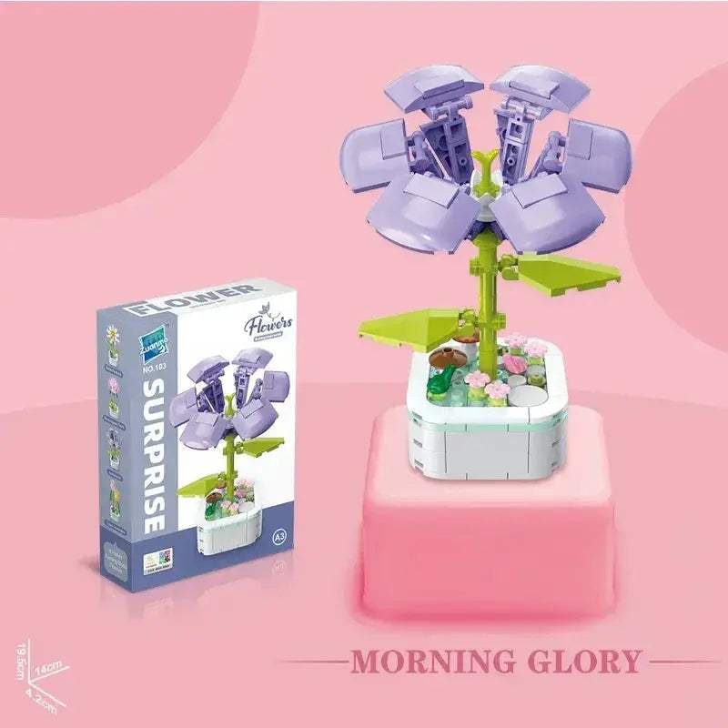 Romantic Flower Bouquet Building Blocks Set Sunflower Tulip Desktop Decor - ToylandEU