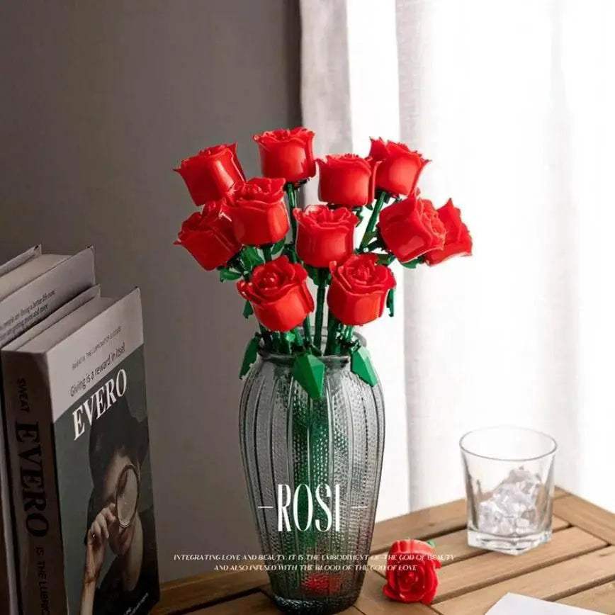 Romantic Rose Flower Bouquet Building Block Eternal Model - ToylandEU