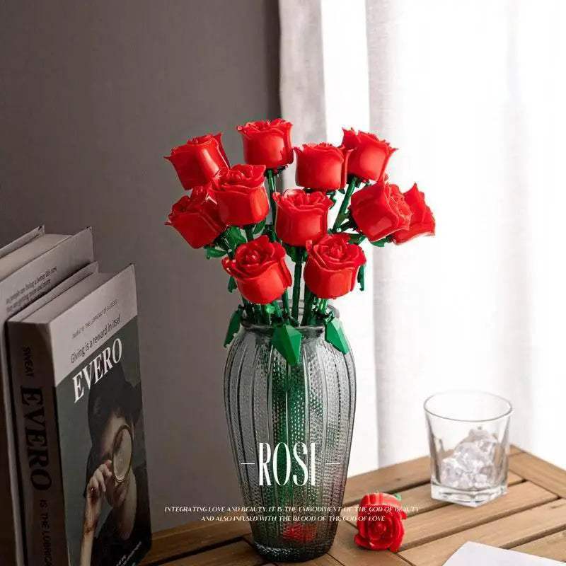 Romantic Rose Flower Bouquet Building Block Eternal Model - ToylandEU