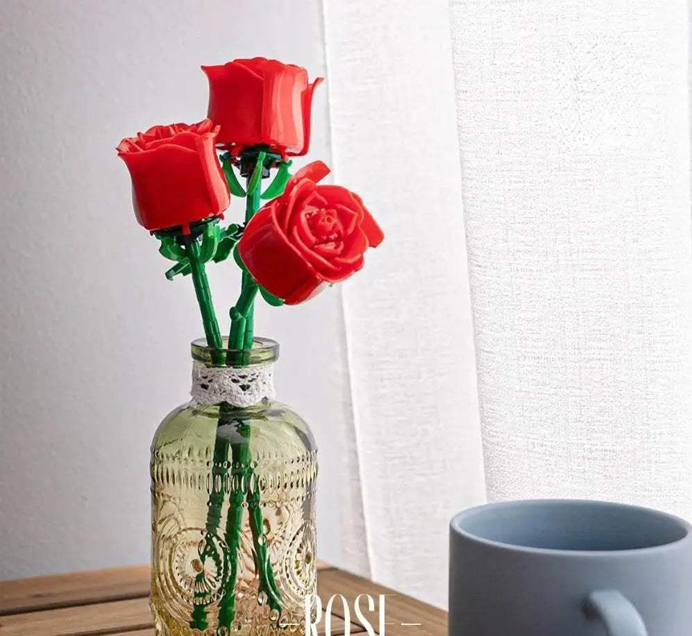 Romantic Rose Flower Bouquet Building Block Eternal Model - ToylandEU