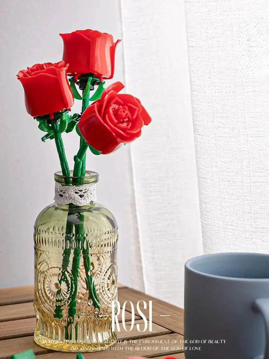  Romantic Rose Flower Bouquet Building Block Home Decor Gift -  ToylandEU™