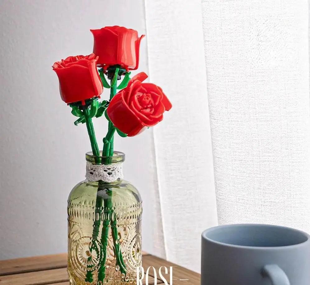  Romantic Rose Flower Bouquet Building Block Home Decor Gift -  ToylandEU™
