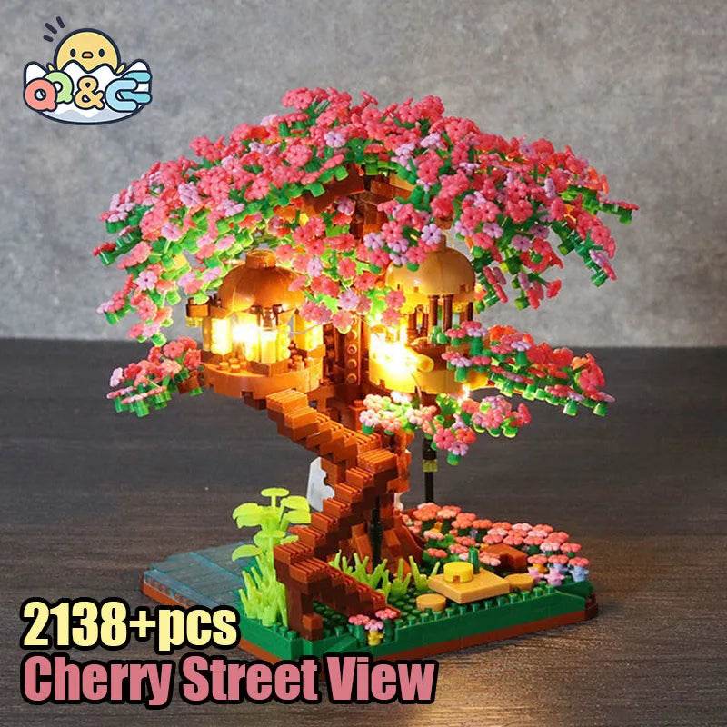 Romantic Sakura Tree Blocks With Light Gift For Girlfriend - ToylandEU