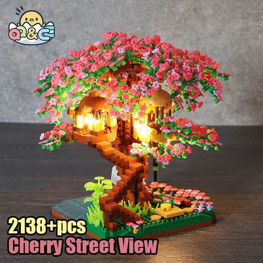 Romantic Sakura Tree Blocks With Light Gift For Girlfriend - ToylandEU