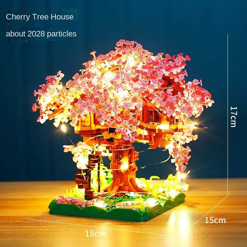 Romantic Sakura Tree Blocks With Light Gift For Girlfriend - ToylandEU