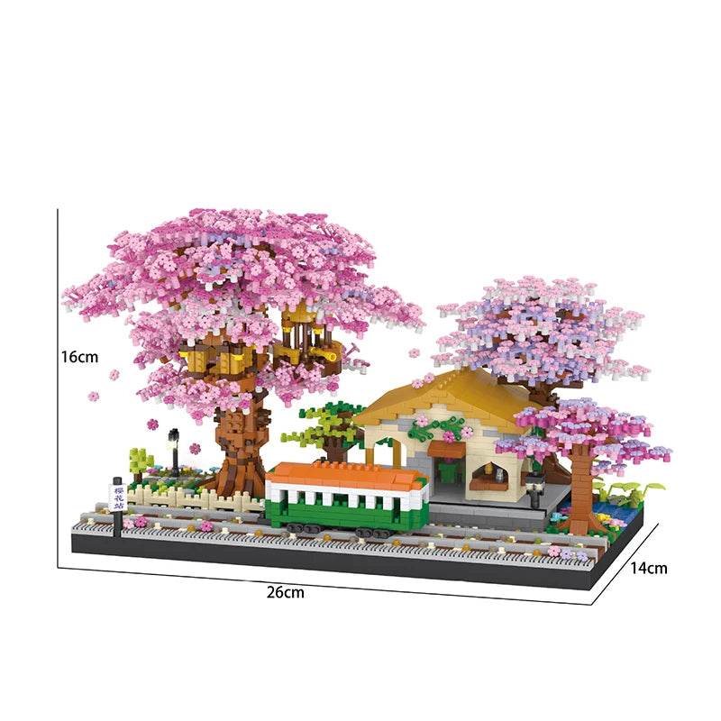 Romantic Sakura Tree Blocks With Light Gift For Girlfriend - ToylandEU