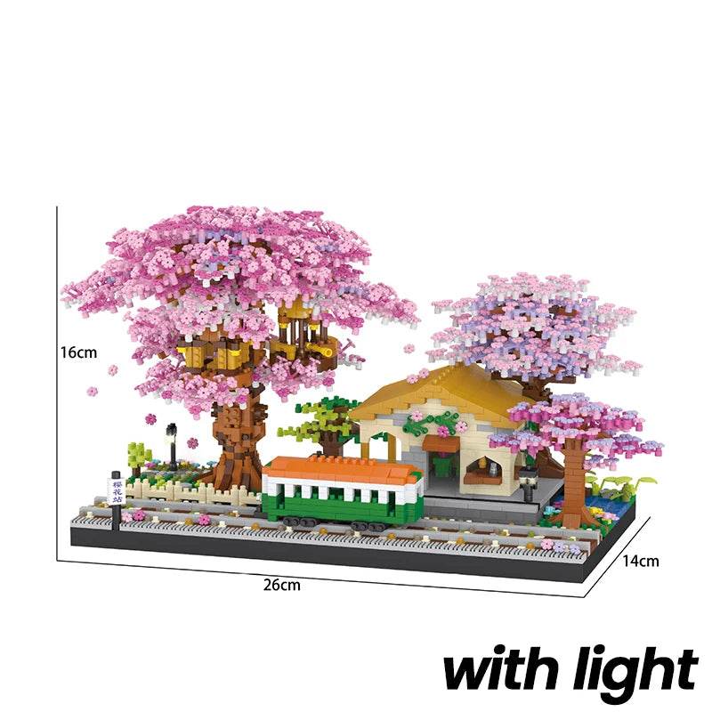 Romantic Sakura Tree Blocks With Light Gift For Girlfriend - ToylandEU