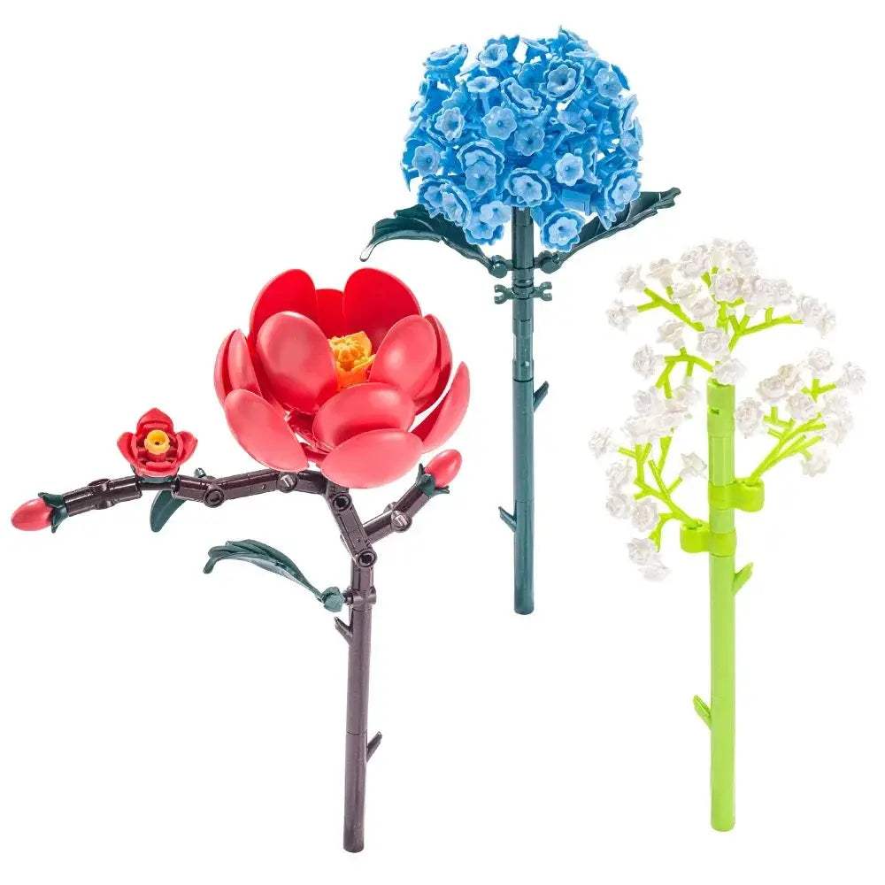 Building Blocks Ideas MOC Romantic Bouquet Tulips Rose Flower Bricks Home House Decoration Toys DIY Creative Gift for Friend - ToylandEU