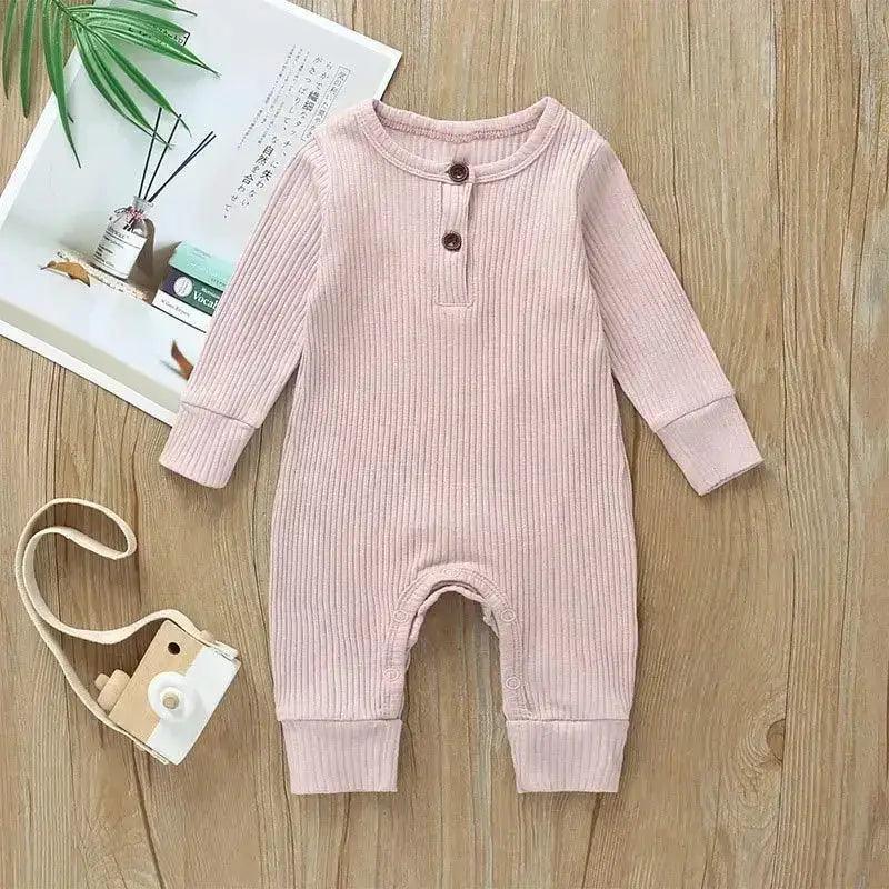  Spring Autumn Newborn Infant Baby Boys Girls Full Sleeve Rib Cotton Romper Playsuit Jumpsuit -  ToylandEU™