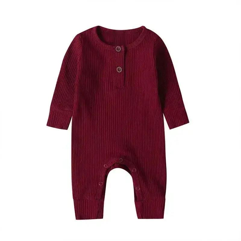  Spring Autumn Newborn Infant Baby Boys Girls Full Sleeve Rib Cotton Romper Playsuit Jumpsuit -  ToylandEU™