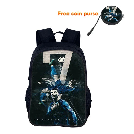 Ronaldo School Backpack with Football Star Design for Boys and Girls - ToylandEU