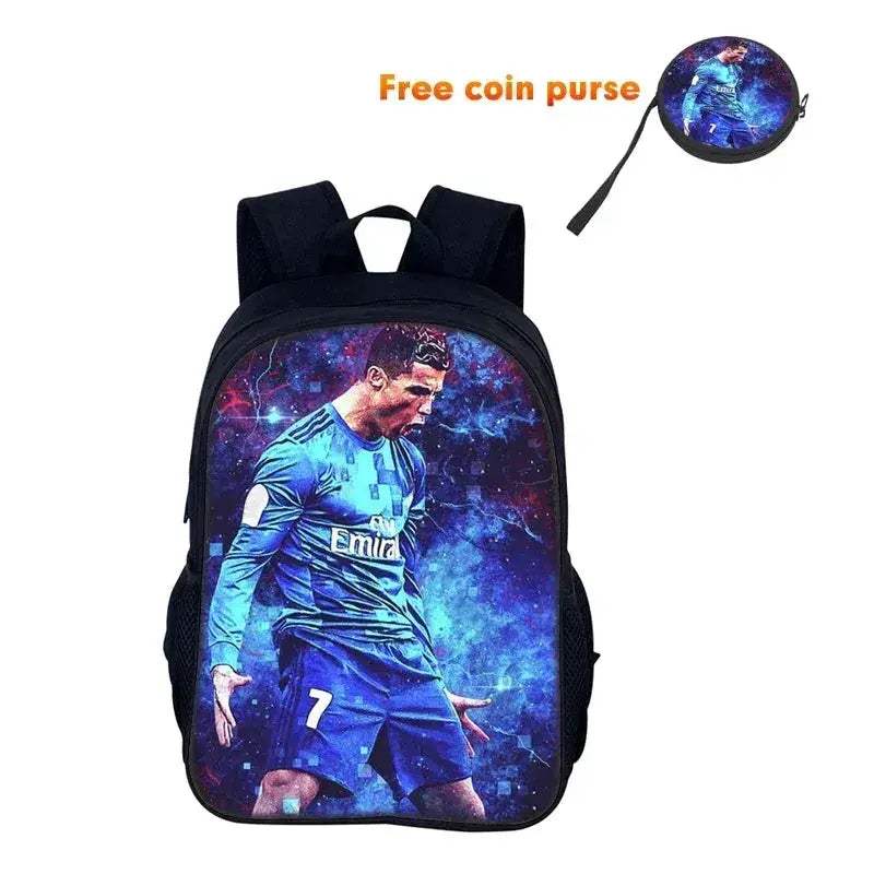 Ronaldo School Backpack with Football Star Design for Boys and Girls - ToylandEU