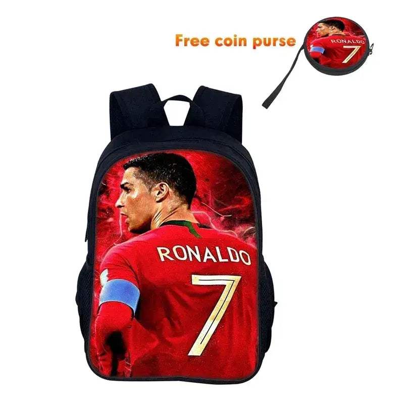 Ronaldo School Backpack with Football Star Design for Boys and Girls - ToylandEU