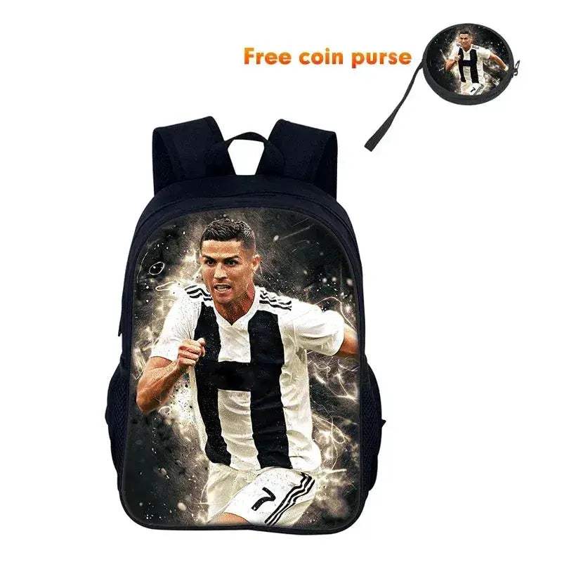 Ronaldo School Backpack with Football Star Design for Boys and Girls - ToylandEU