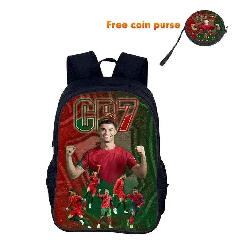 Ronaldo School Backpack with Football Star Design for Boys and Girls - ToylandEU