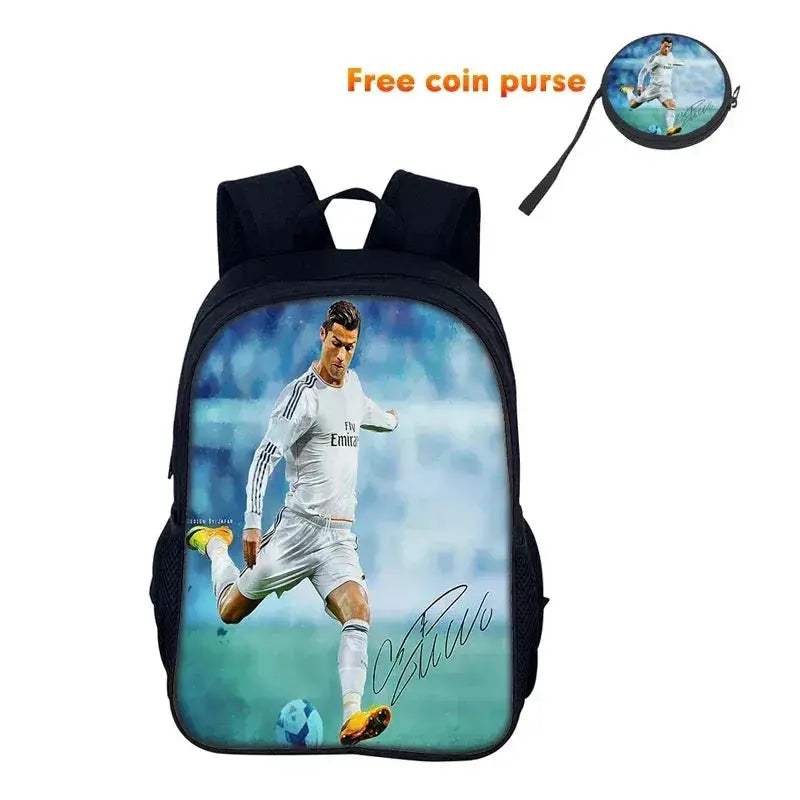 Ronaldo School Backpack with Football Star Design for Boys and Girls - ToylandEU