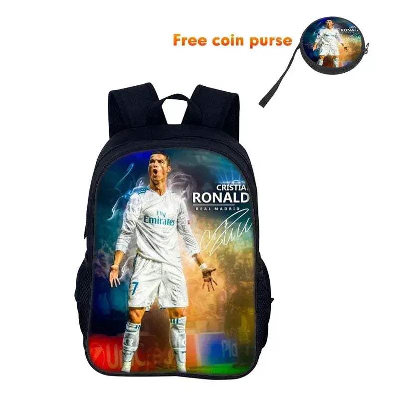 Ronaldo School Backpack with Football Star Design for Boys and Girls - ToylandEU