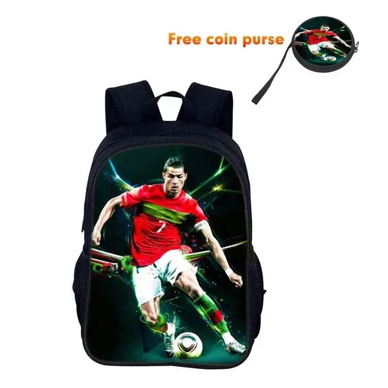 Ronaldo School Backpack with Football Star Design for Boys and Girls - ToylandEU