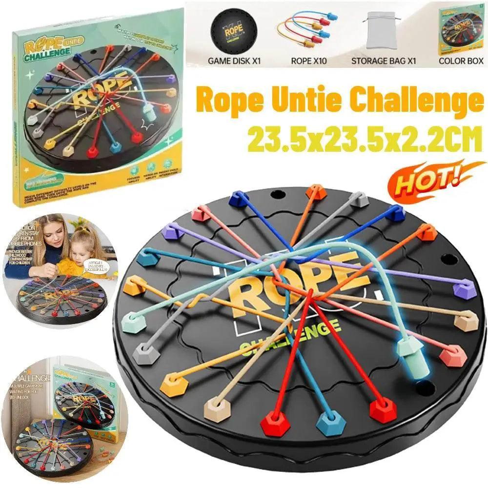  Kid Rope Knots Puzzle Social Board Game Color Line Twisted Connected Ropes Sorting Logic Thinking Challenge Strategy Table Game -  ToylandEU™