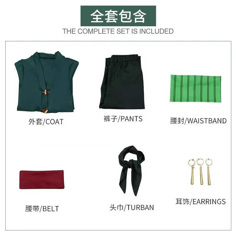  Roronoa Zoro cosplay One Piece Unisex Costume Set Wig -  ToylandEU™