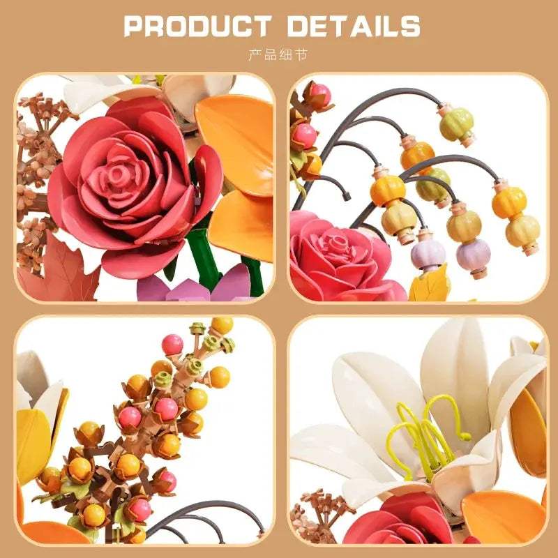  Lego Compatible Rose Bouquet Building Blocks Gift Idea -  ToylandEU™