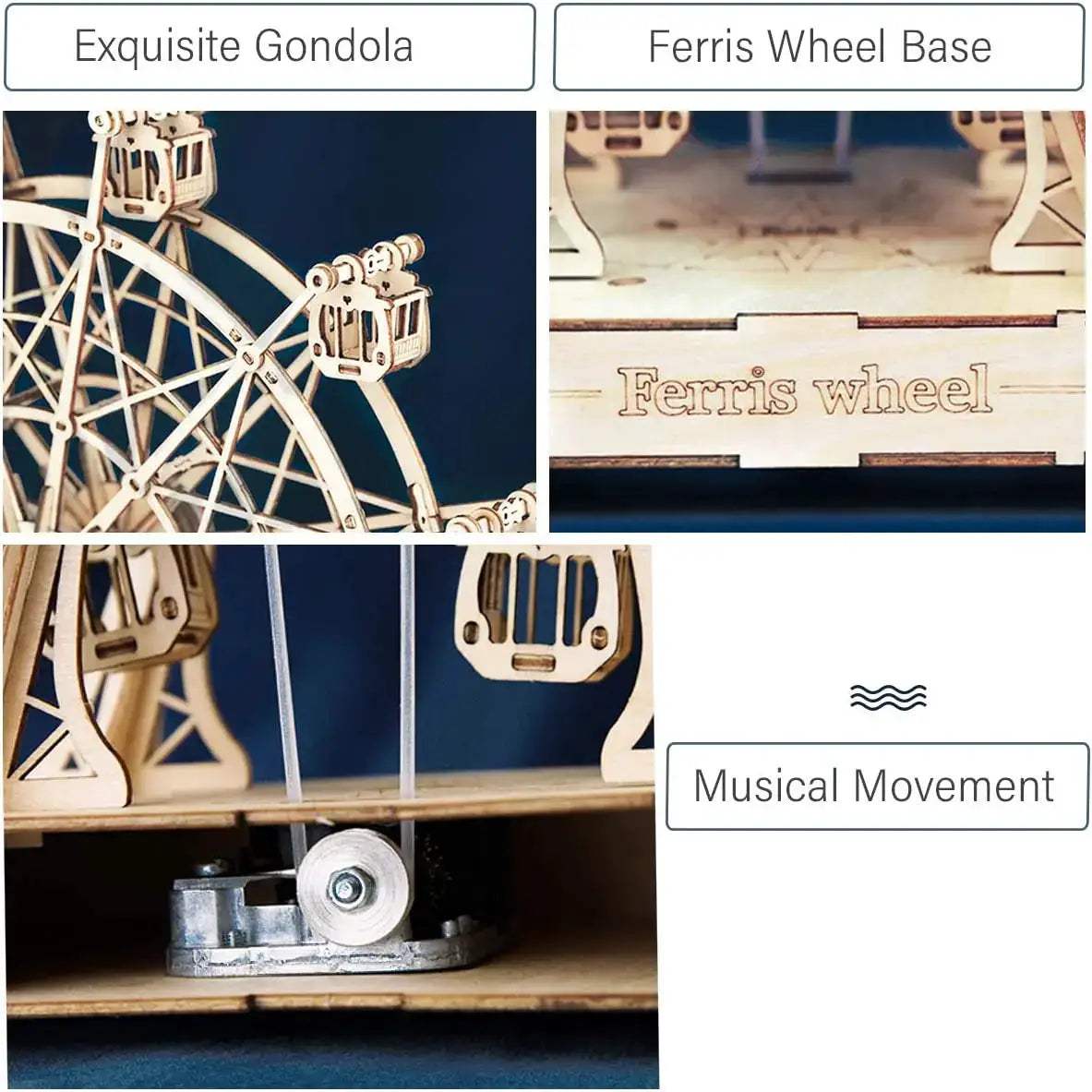  Rotatable 3D Ferris Wheel Wooden Model Kit CE Certified -  ToylandEU™