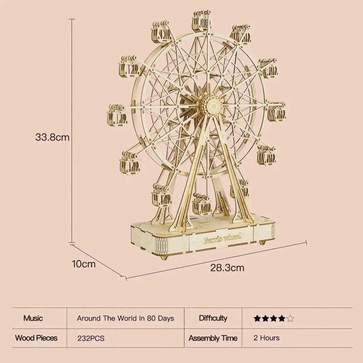  Rotatable 3D Ferris Wheel Wooden Model Kit CE Certified -  ToylandEU™