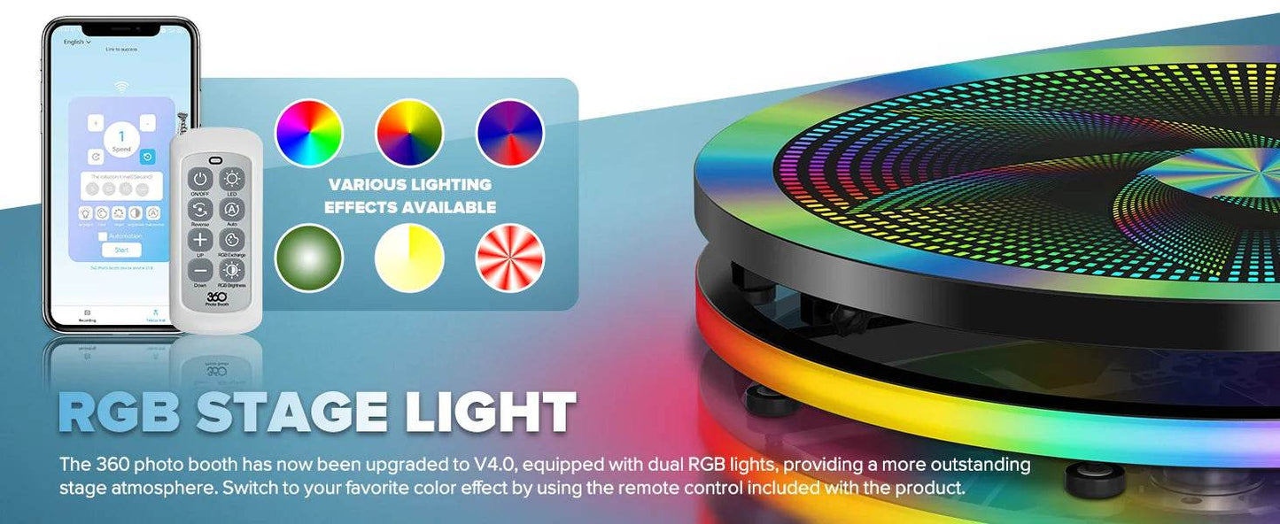 Rotating 360 Photo Booth Machine for Video App Control - ToylandEU