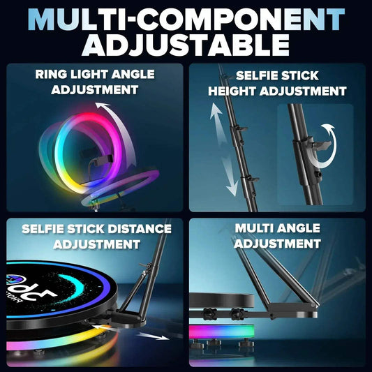  Rotating 360 Photo Booth App Control RGB Ring Light -  ToylandEU™