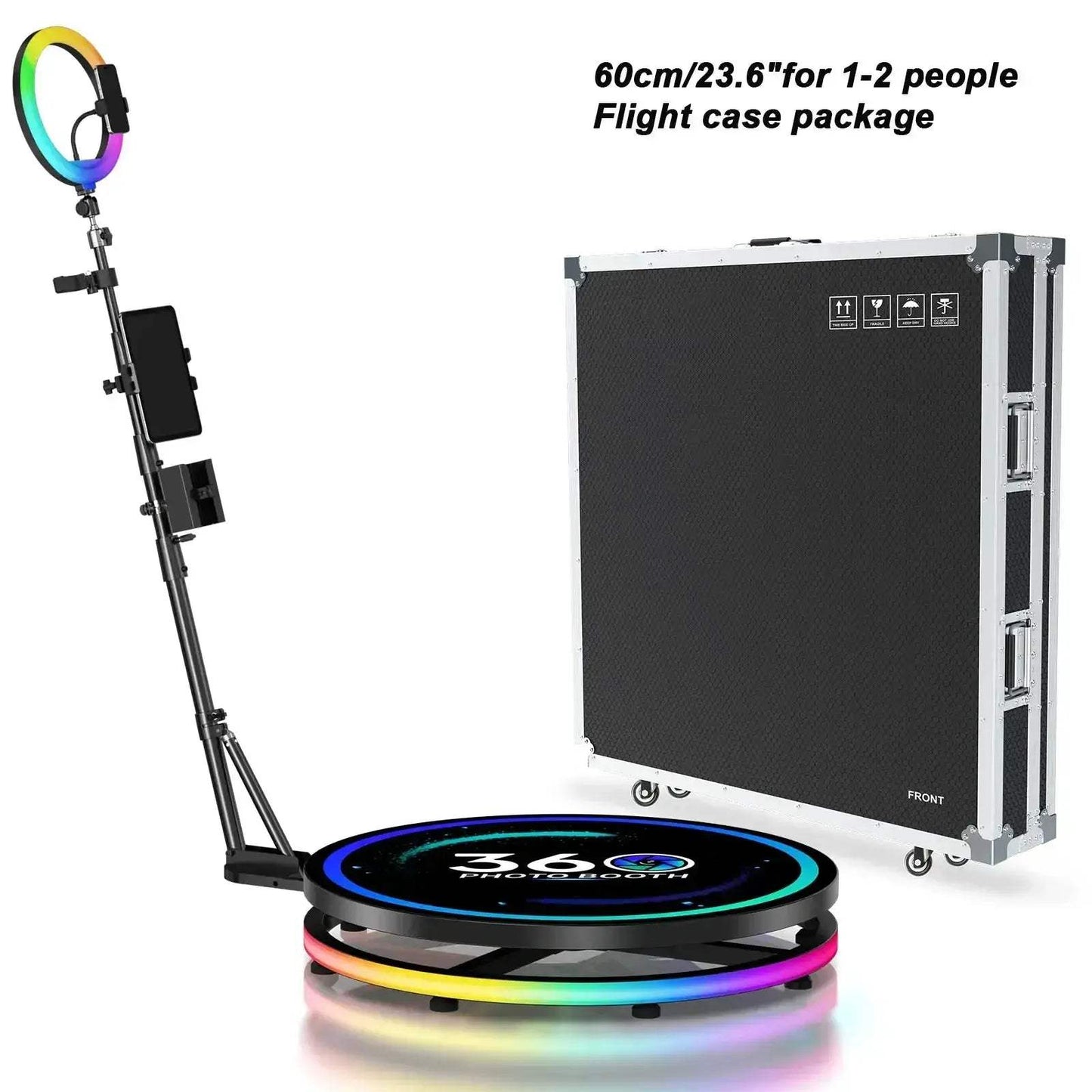 Rotating 360 Photo Booth With App Control RGB Ring Light - ToylandEU