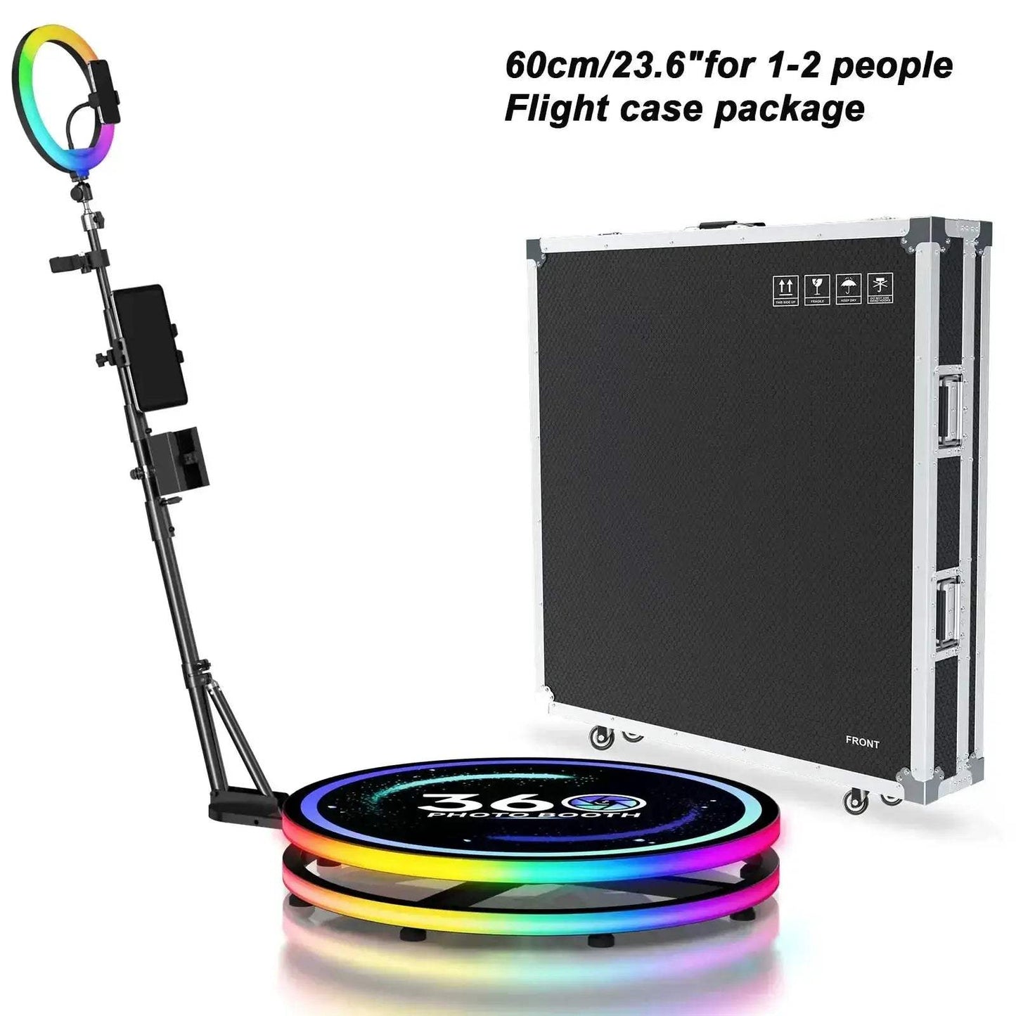 Rotating 360 Photo Booth With App Control RGB Ring Light - ToylandEU
