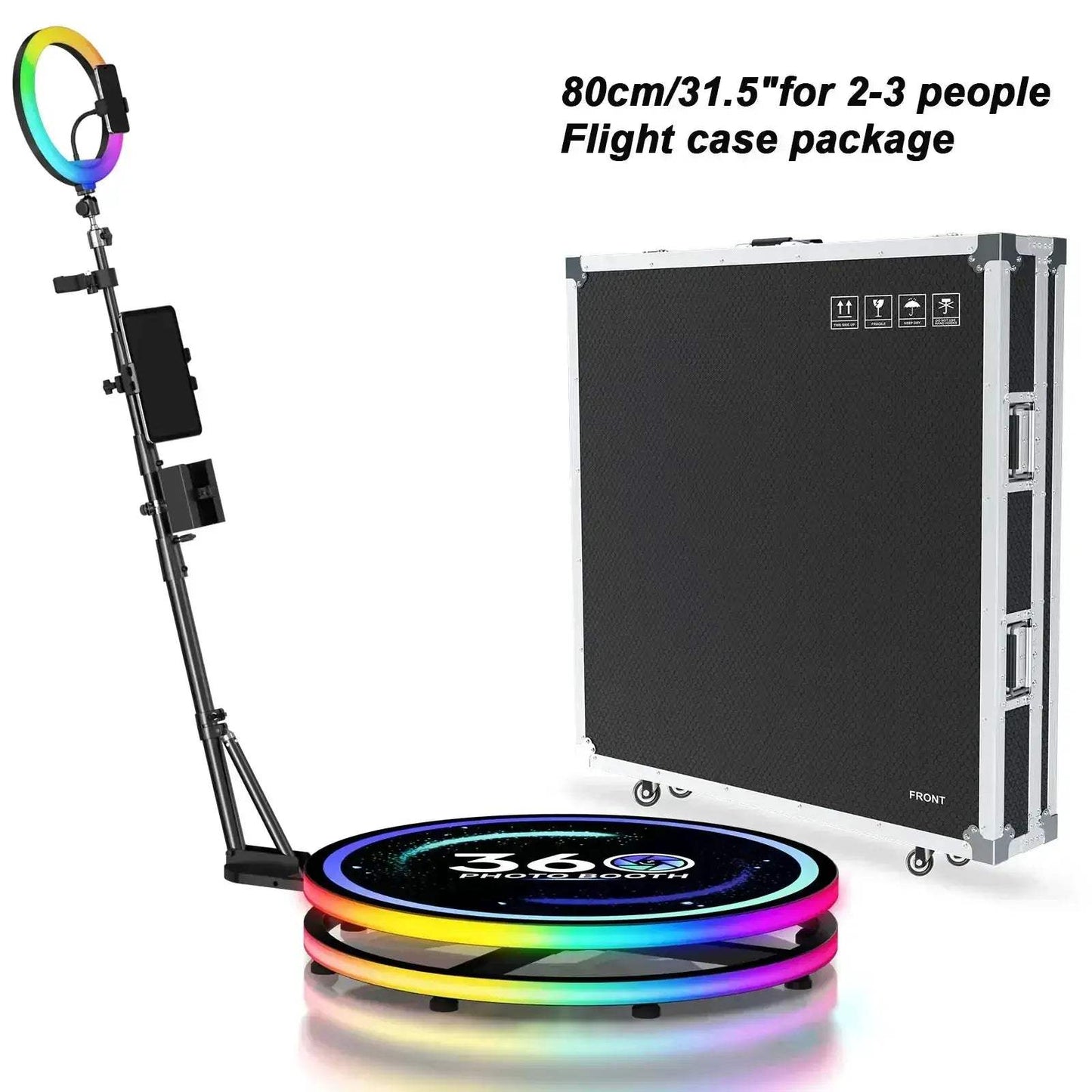 Rotating 360 Photo Booth With App Control RGB Ring Light - ToylandEU