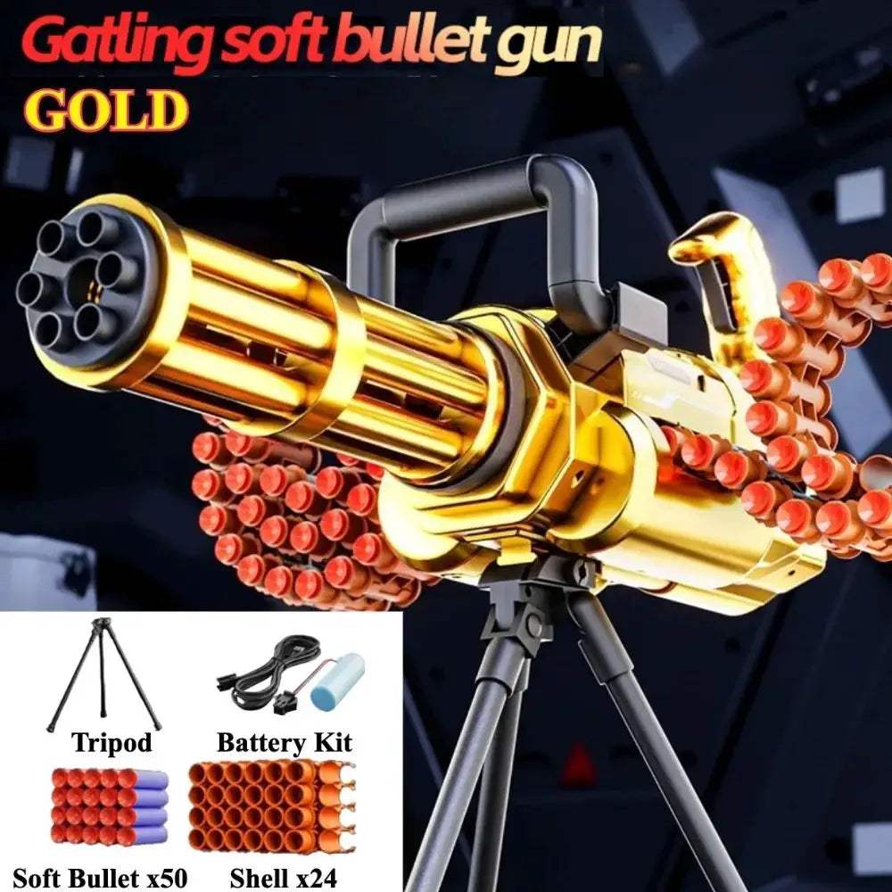 Rotating Gatling Soft Bullet Toy Gun With Automatic Mode - ToylandEU
