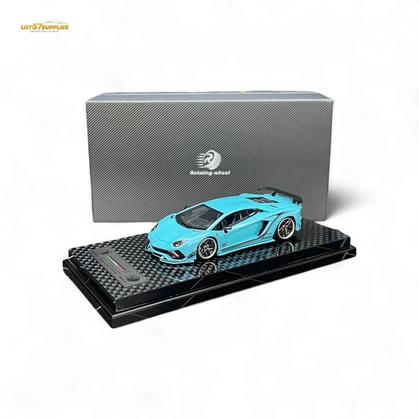 Rotating Wheel Rowen Aventador S - Pearl Blue 1/64 - ToylandEU